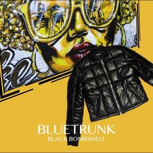 NWT EXPRESS FAUX LEATHER  QUILTED PUFFER